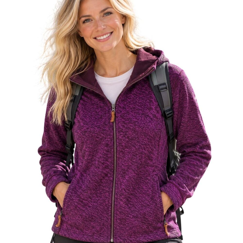 Columbia Full Zip Fleece-Lined Hoodie Womens Medium Raspberry Gorpcore Jacket